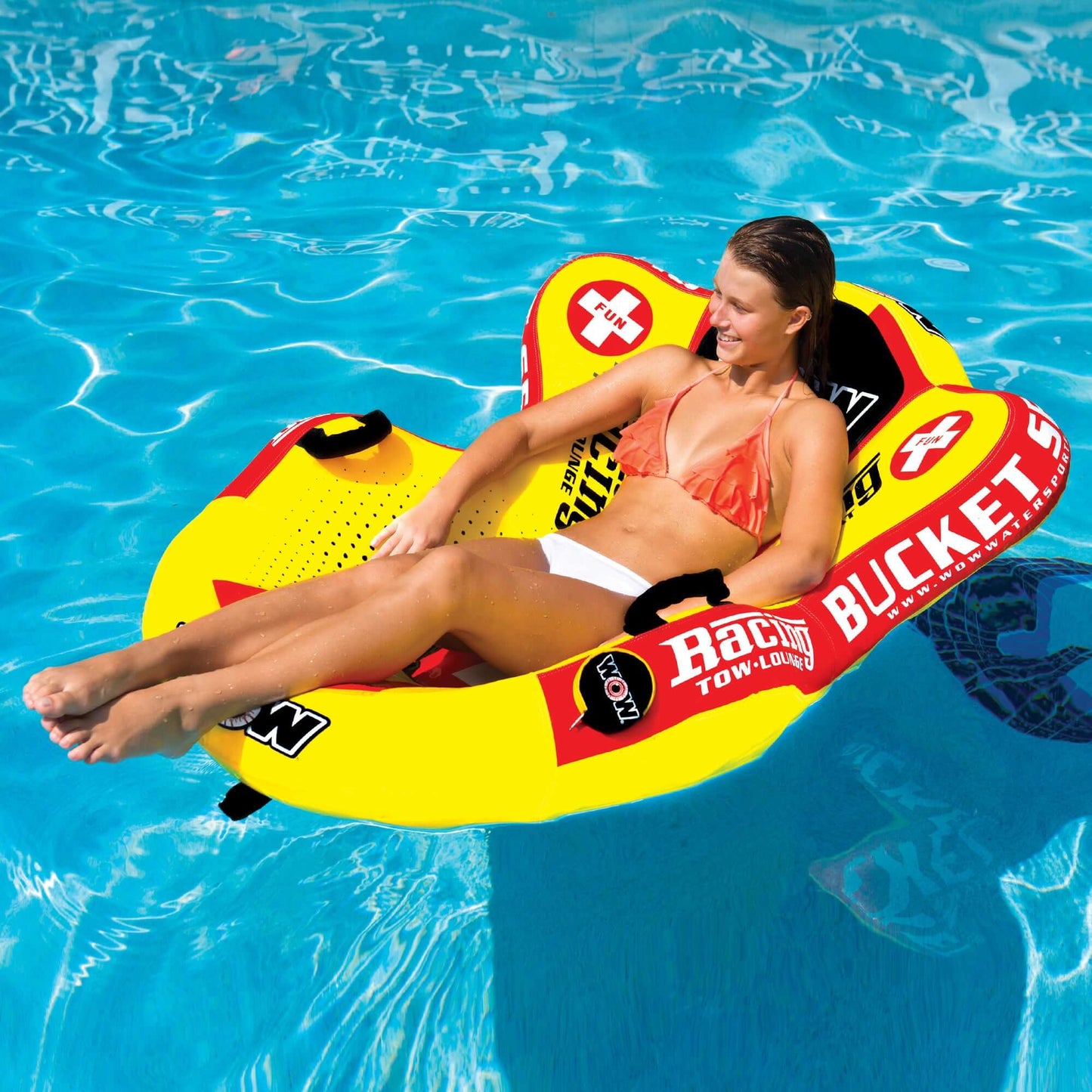 WOW Sports Bucket Seat Towable Water Tube & Lounge Chair
