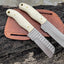 Premium Bull Cutter Knife - 8.25-Inch Full Tang Blade with Bone Handle & Leather Sheath - Korvel