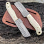 Premium Bull Cutter Knife - 8.25-Inch Full Tang Blade with Bone Handle & Leather Sheath - Korvel