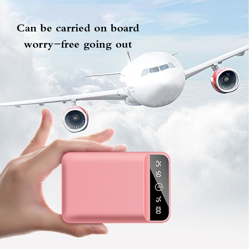 20000mAh Mini Charger Portable Two-way Fast Charging Power Bank Digital Display External Battery for iPhone Xiaomi Samsung - Korvel
