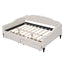 Full Size Upholstered Tufted Daybed with Two Drawers, Beige - Korvel