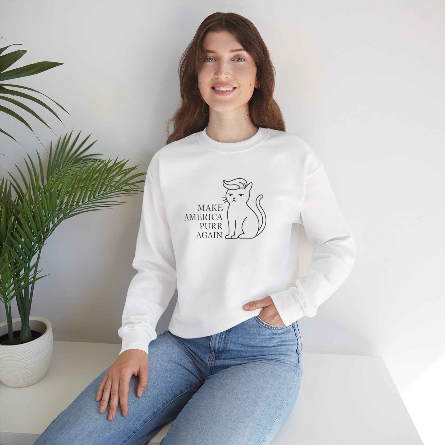 Rendre l'Amérique Purr à Nouveau Sweatshirt Parodique de Chat