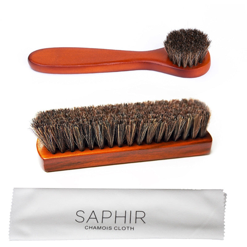 Wood Horsehair Shoe Brush Large Leather Shoe Brush Set Horsehair Shoe Brush Set - Korvel