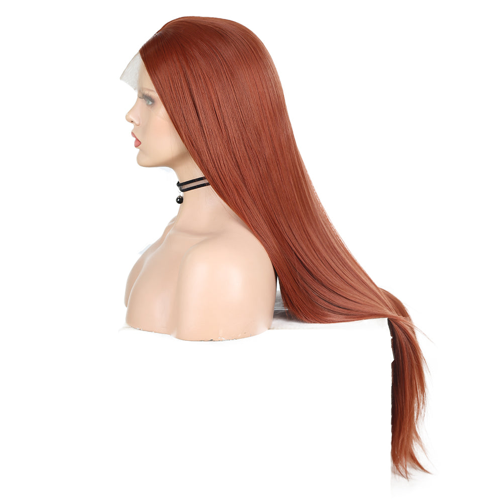 Hand Groove 13*2. 350# Chemical Fiber Front Lace Wig Headgear Long Straight Hair Natural Hairline Wig - Korvel