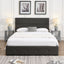 Lit plateforme queen rembourré avec rangement - Gris