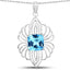 Pendentif en topaze bleue suisse véritable de 8,18 carats en argent sterling