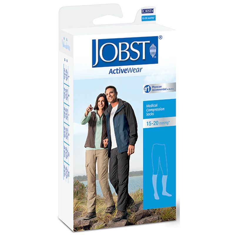 Calcetines Jobst Unisex ActiveWear hasta la rodilla - 15-20 mmHg Negro Mediano
