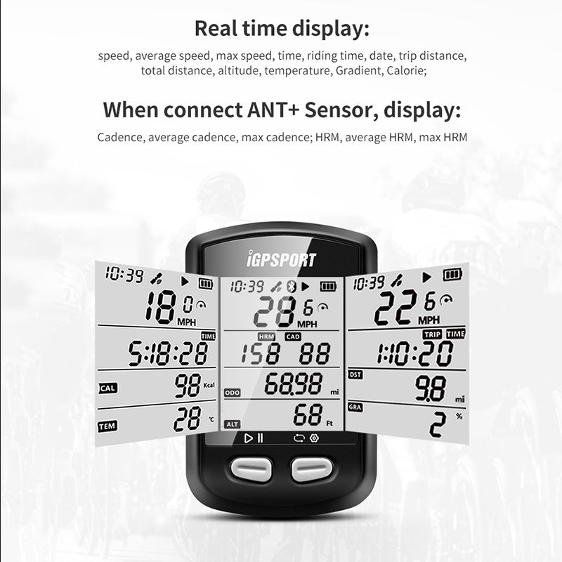 iGPSPORT iGS10S Stopwatch GPS Bicycle Computer ANT+ Heart Rate Cadence - Korvel