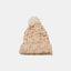Contrast Cable-Knit Hat with Pompom - Korvel