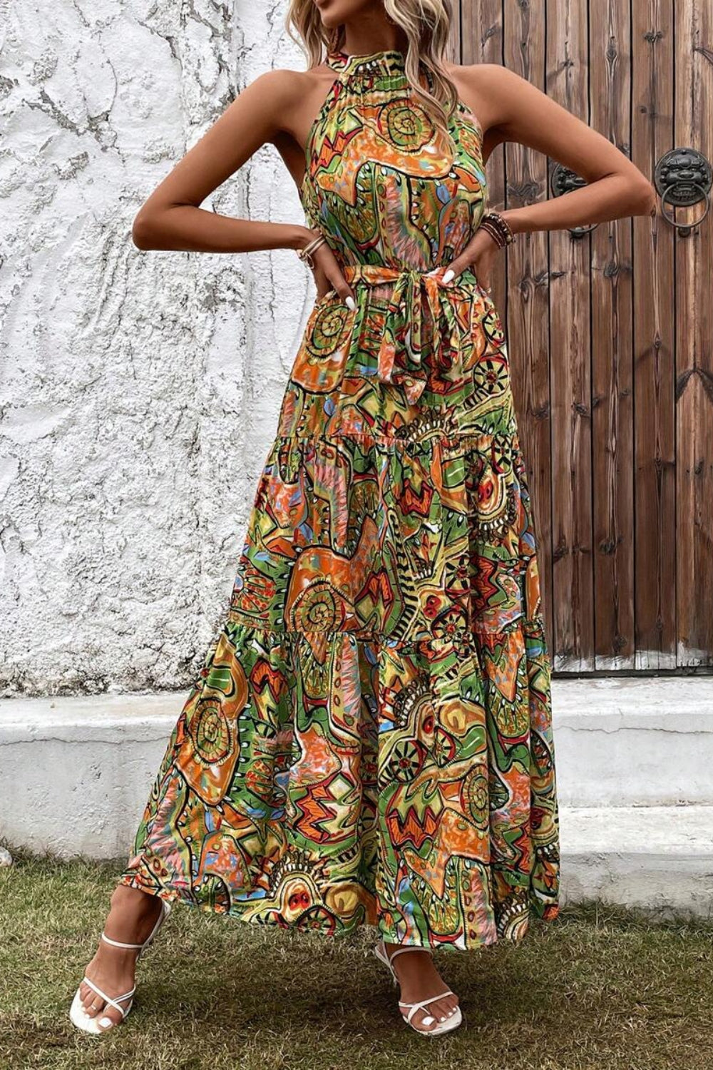 Elegant Floral Sleeveless Dress - A Summer Essential