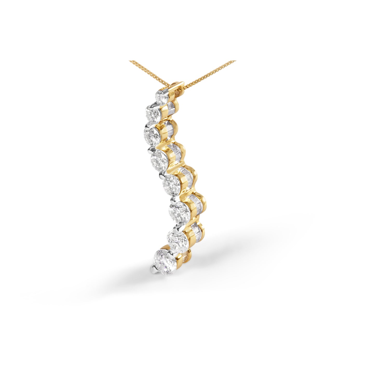 Collar de Pendiente de Diamante de Viaje Certificado AGS en Oro Amarillo de 14K