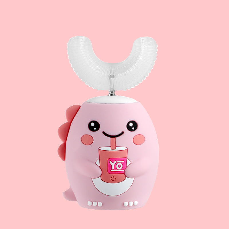 U-shaped electric toothbrush children's rechargeable 2-6-12-year-old rechargeable baby toothbrush U-shaped little dinosaur child - Korvel