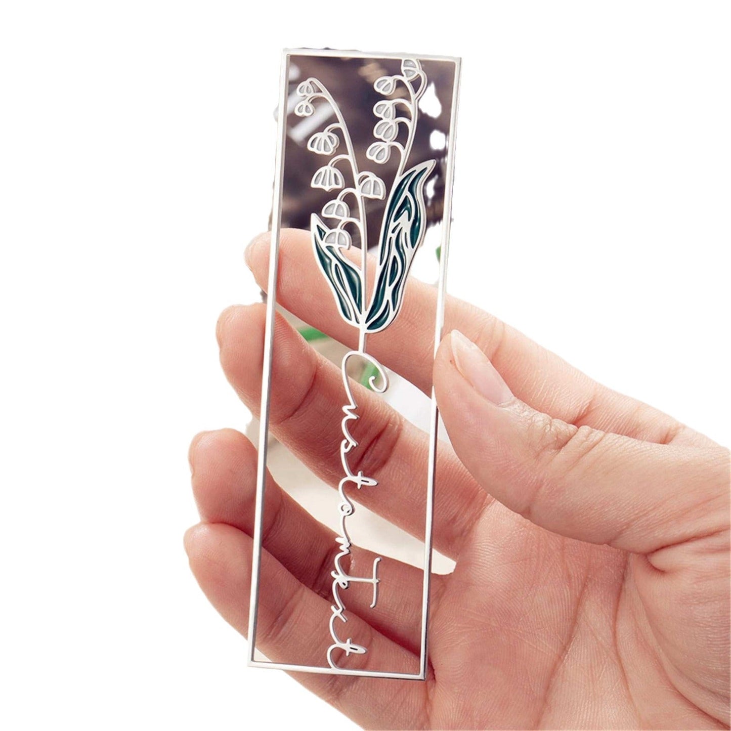 Stainless steel colored birthday flower bookmark personalized DIY hollow out style drip oil letter graduation gift - Korvel