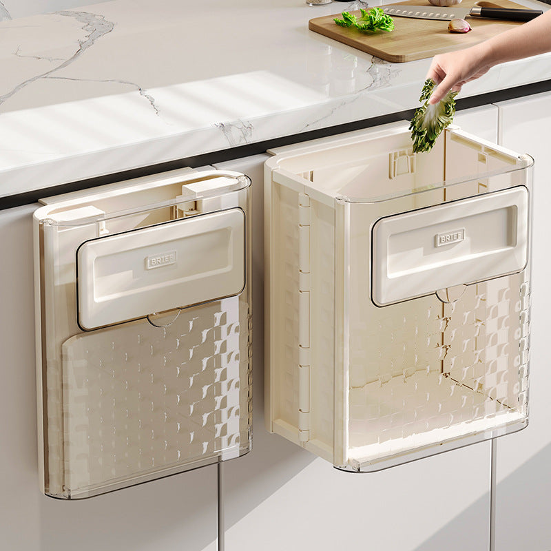 Premium Folding Wall-Mounted Trash Can for Kitchen & Home
