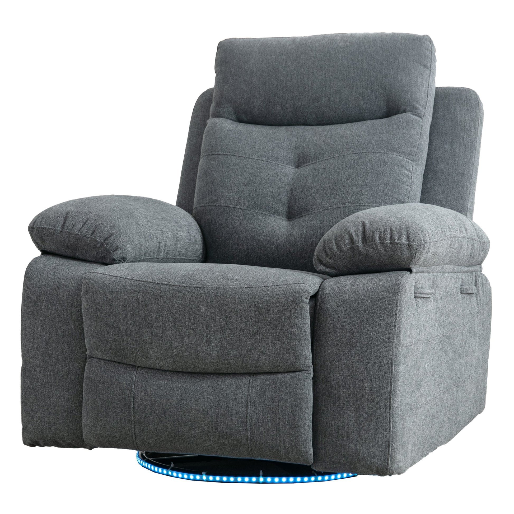 270 degree rotating electric recliner speaker with LED light, USB+C charging port, extendable foot pedal, adjustable backrest - Korvel