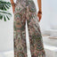 Printed Wide Leg Pants - Korvel
