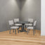 TREXM Five Piece Retro Round Dining Table Set with Curved Brackets and 4 Restaurant Cushioned Chairs (Dark Gray) - Korvel