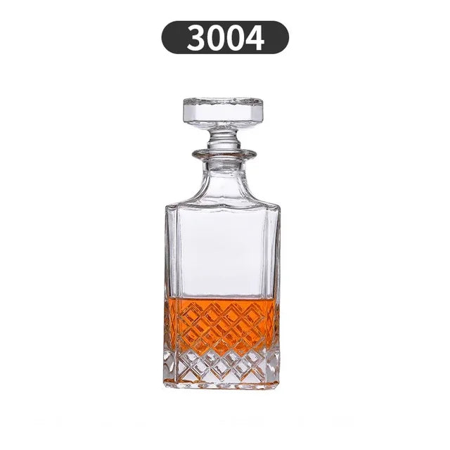 Crystal Glass Whiskey Decanter, Lead-Free, Luxury Barware, Wine Bottle, Home Party, 750ml - Korvel