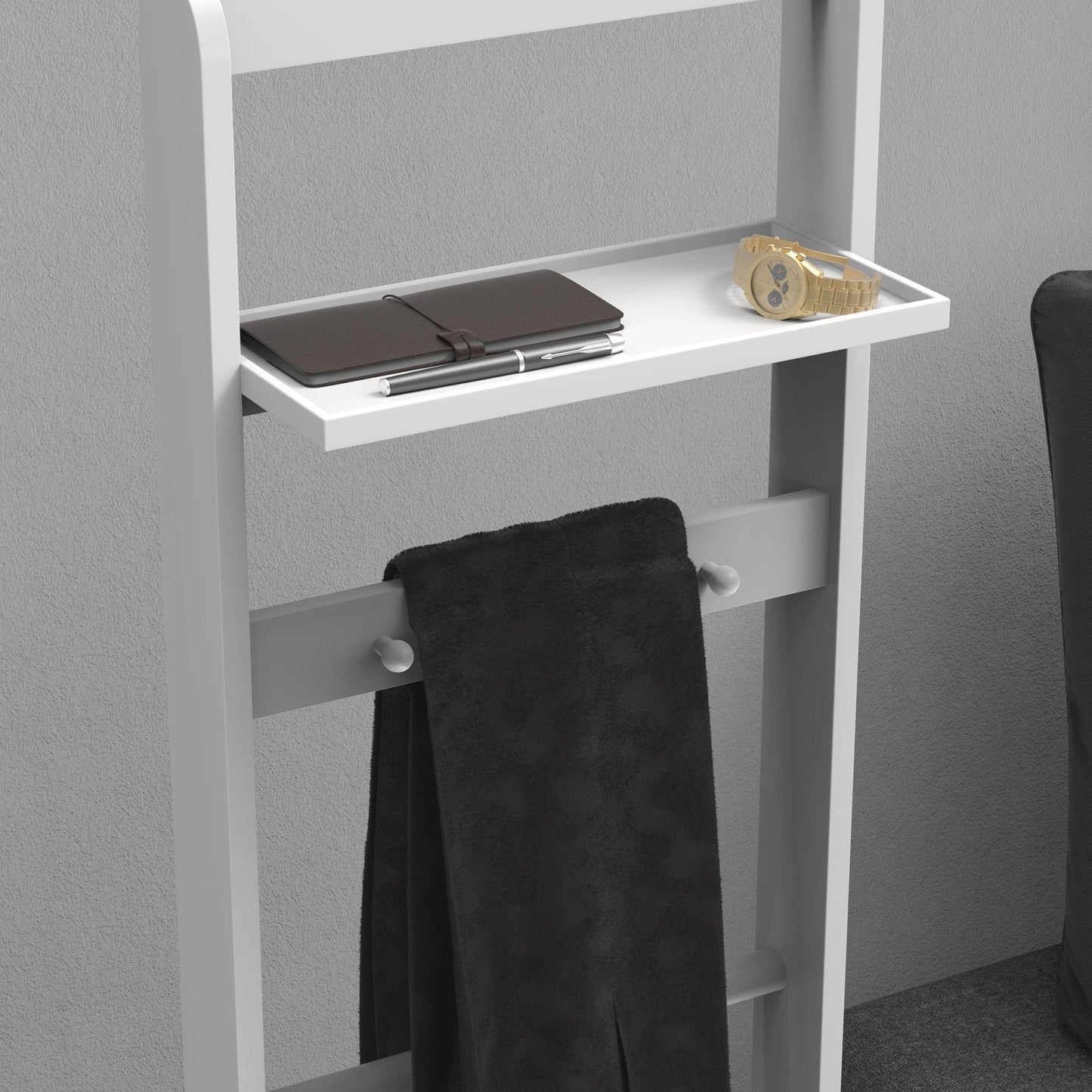 Accent Portable Garment Rack with Storage Organizer - White Finish