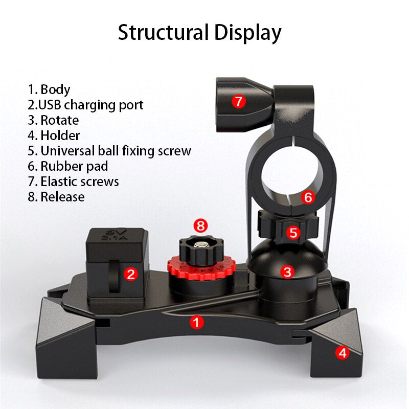 Motorcycle Handlebar Phone Mount for 4-6.5 inch Devices