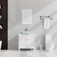 Goodyo 30" Bathroom Vanity and Sink Combo Glass Top Cabinet w/Mirror, White - Korvel