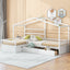 Twin Size House Platform Bed with Three Storage Drawers White - Korvel