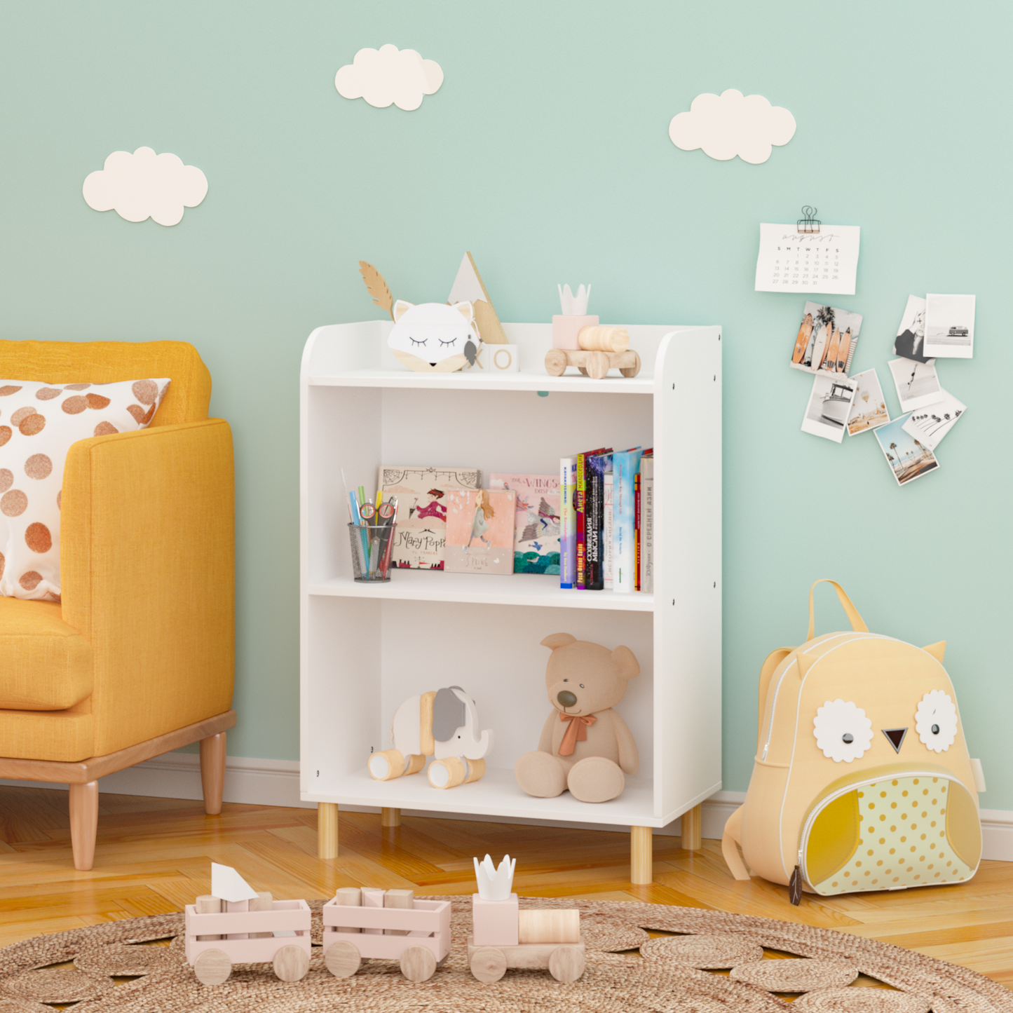 Kids 3-Tier Bookcase - Premium Children's Book Display & Toy Organizer