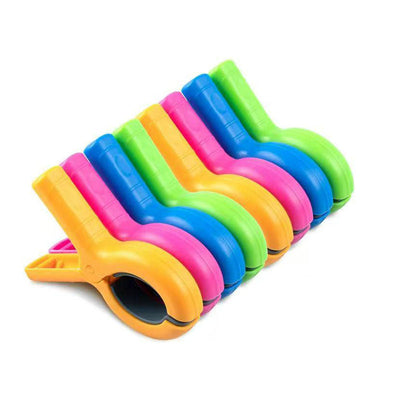4/8-piece beach towel clips: for beach chairs, pool, cruise. Heavy-duty, strong, also works as clothes pins. - Korvel
