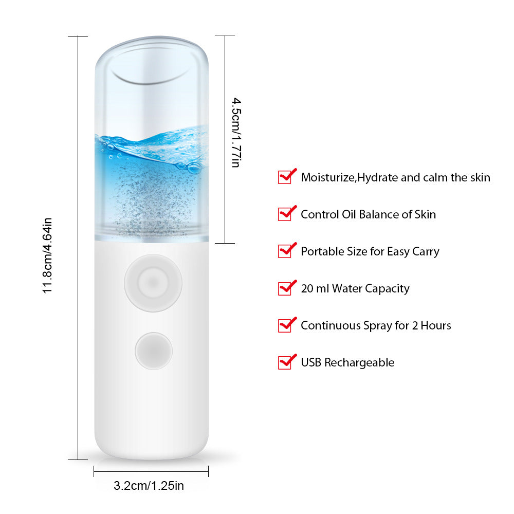 Nano Spray Moisturizing Instrument HailiCare Portable Moisturizing Cold Spray Machine Face Steamer Beauty Instrument - Korvel