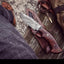 Premium Hunting Knife – 10" Handcrafted Damascus Steel Blade with Elegant Rosewood Handle & Leather Sheath - Korvel
