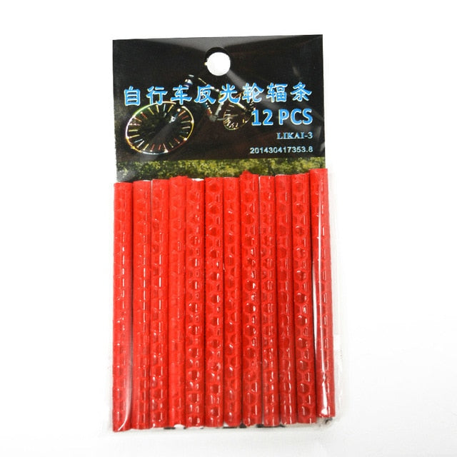 12Pcs Reflective Bicycle Spoke Clips for Safety