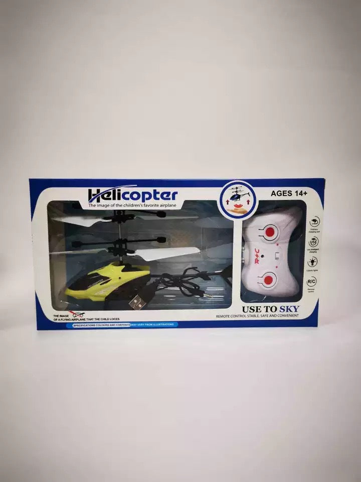 Remote controlled aircraft induction suspended two-way helicopter, drop resistant and playable, rechargeable flying stall toy with lights - Korvel