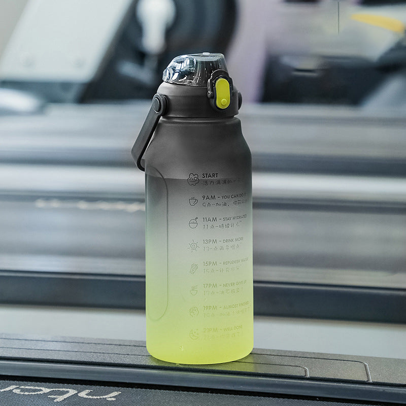 New Frosted Gradient Color Water Bottle Large Capacity Straw Travel Pot Color Sports Water Bottle Outdoor Fitness Cup - Korvel