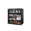 4 Layers Black Shoe Cabinet with Glass Door and Glass Layer Shoes Display Cabinet with LED light Bluetooth Control - Korvel