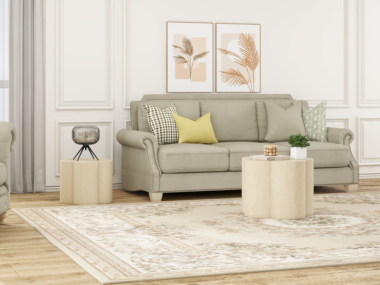 Coffee Table Set of 2, Cloud Coffee Table ,Nesting Coffee Table,End table, Sidetable for Living room ,Bedroom,Office ,Balcony - Korvel