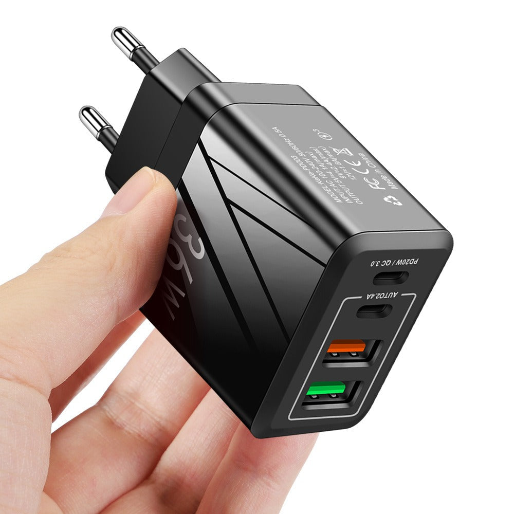 PD QC3.0+2.4A Type-c 2 USB Fast Charging Phone Charger - Korvel
