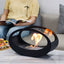 Alcohol fireplace real fire cruise ship oval glass tabletop fireplace metal storm heating wall - Korvel