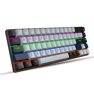 New 68 key RGB luminous esports game with blue and red axis mechanical keyboard laptop MAC 60% - Korvel