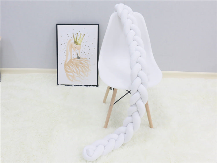 1Pcs 1M/2M/3M Baby Handmade Nodic Knot Newborn Bed Bumper Long Knotted Braid Pillow Baby Bed Bumper Knot Crib Infant Room Decor - Korvel