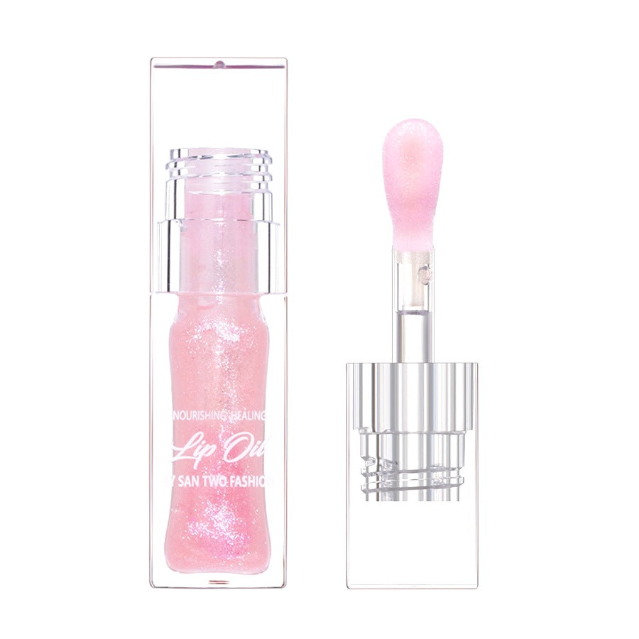 Hydrating Color Changing Lip Gloss Sparkling Shimmer Lip Oil Plumping Liquid Lipstick - Korvel