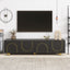 U-Can modern TV stand is suitable for TVs under 75 inches and comes with a storage cabinet top marble pattern and circular stand - Korvel
