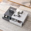 Modern style black and white coffee table with two storage spaces - Korvel