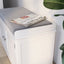 Elegant White Shoe Storage Bench with Padded Cushion