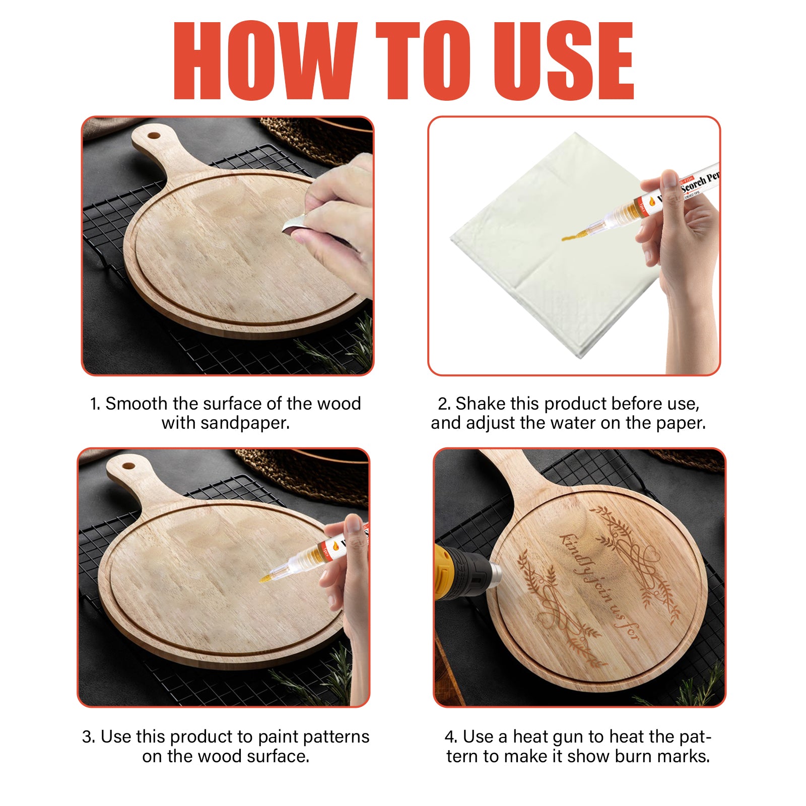 Wood Burning Pen, Children's DIY Pyrography Wood Marking Wood Burning Marker Pen - Korvel