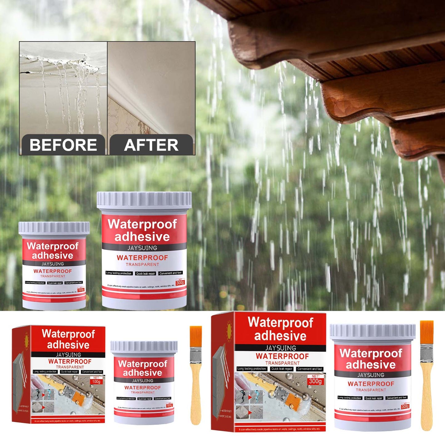 Waterproof Adhesive, Roof Bathroom Kitchen Wall Waterproof Free Smashing Brick Leakproof Paint - Korvel