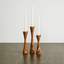 Soporte de candelabro de madera cónico Geo