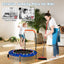 36 Inch Mini Trampoline with LED Lights & Bluetooth Speaker - Blue