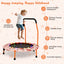 Trampolín Mini de 36 Pulgadas con Luces LED y Altavoz Bluetooth - Naranja