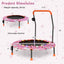 Trampolín Mini de 36 Pulgadas con Luces LED y Altavoz Bluetooth - Rosa