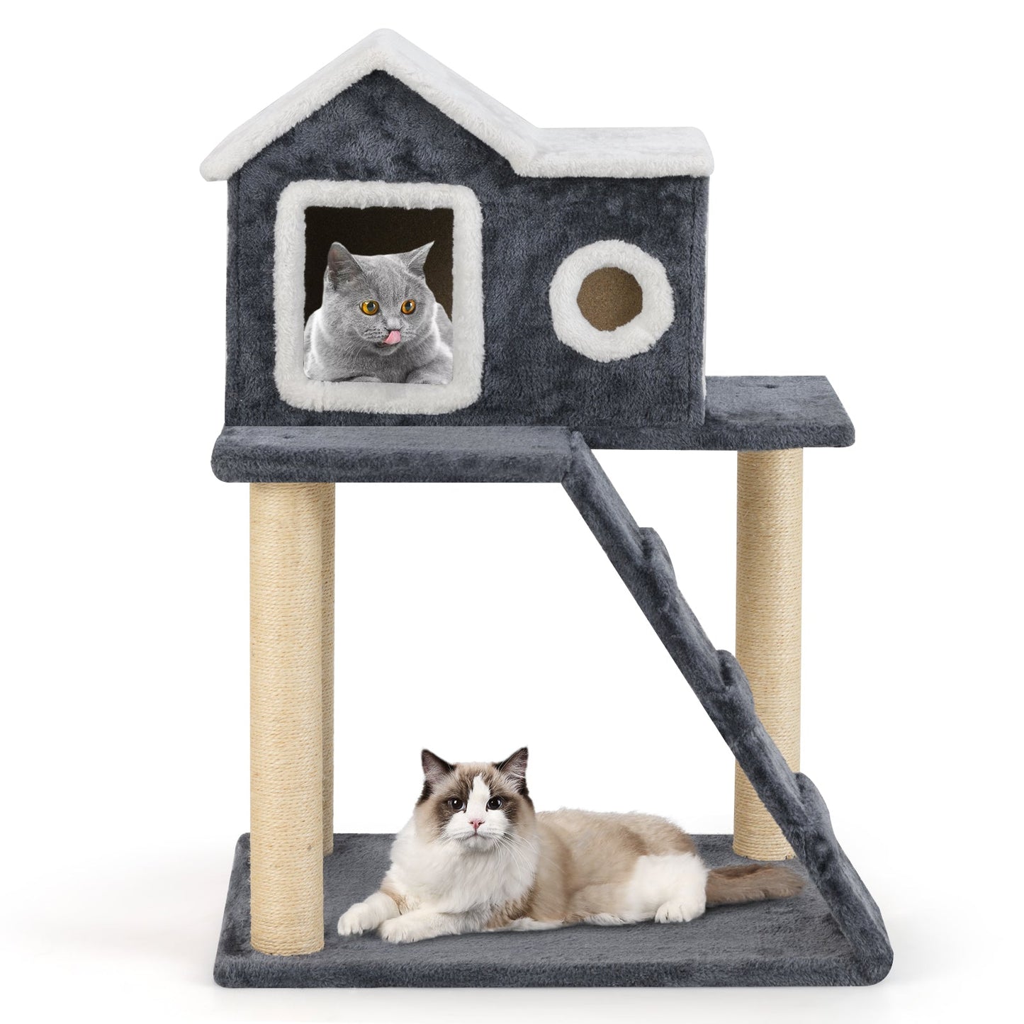 Gbruno Árbol para Gatos Torre Condo de 36 Pulgadas con Postes para Rascar